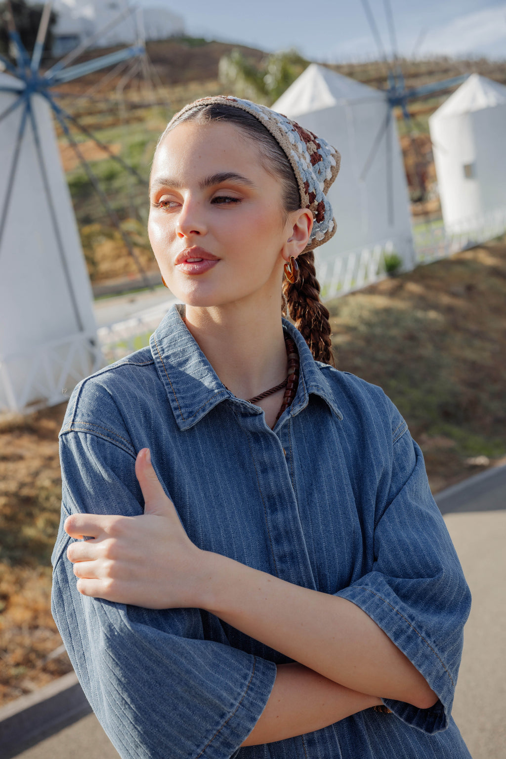 Denim Pinstripe Dress