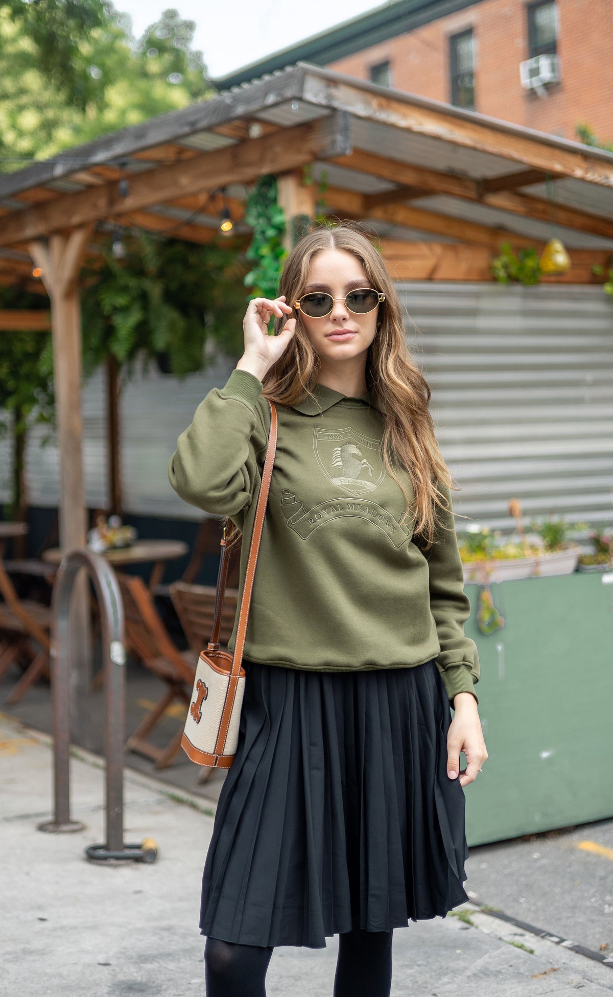 Olive Collared Crewneck