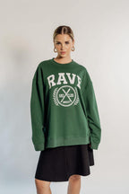 OVERSIZED RAVE - FOREST GREEN CIRCLE LOGO