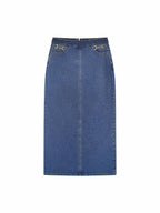 Horsebit Denim Skirt