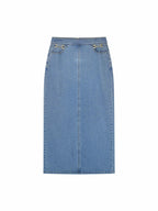Horsebit Denim Skirt