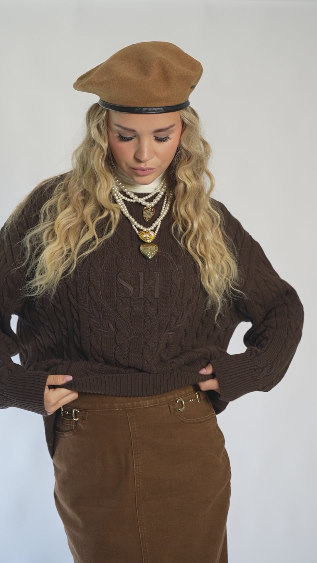 KNIT CABLE - HERITAGE BROWN CREST