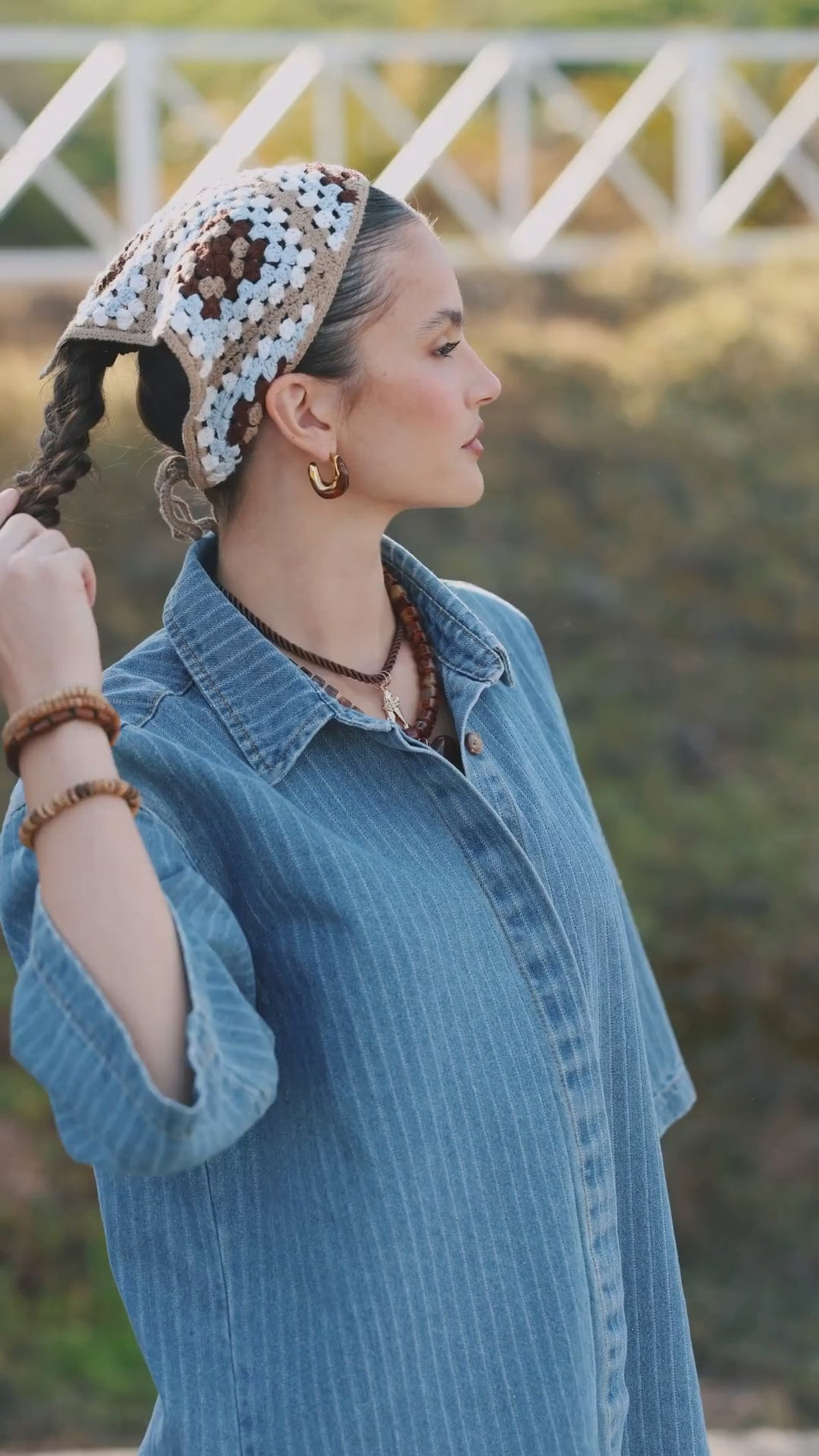 Denim Pinstripe Dress