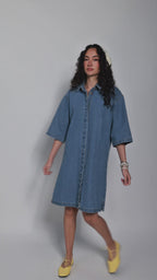 Denim Pinstripe Dress