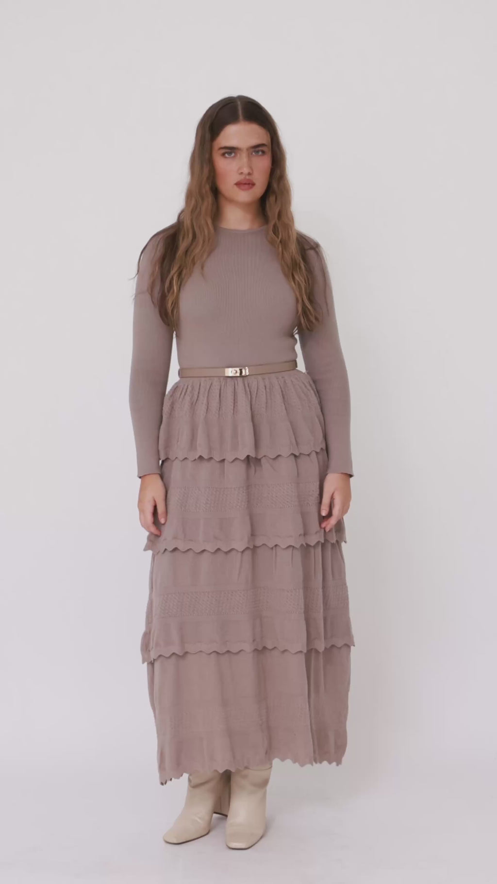 Tiered knit dress