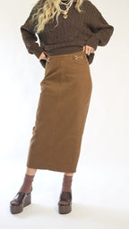 HORSEBIT DETAIL DENIM SKIRT