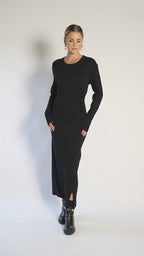 KNOT DETAIL KNITTED MAXI DRESS