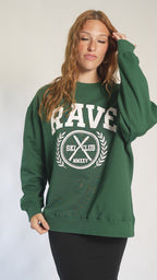 OVERSIZED RAVE - FOREST GREEN CIRCLE LOGO
