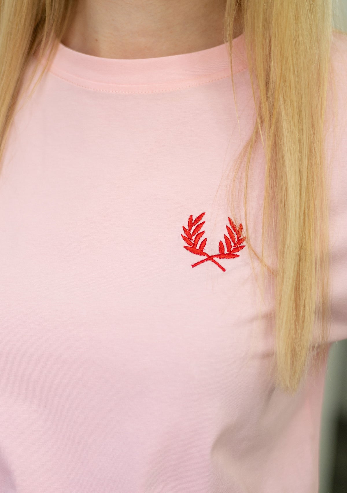 Thin Pink Embroidered Graphic Tee